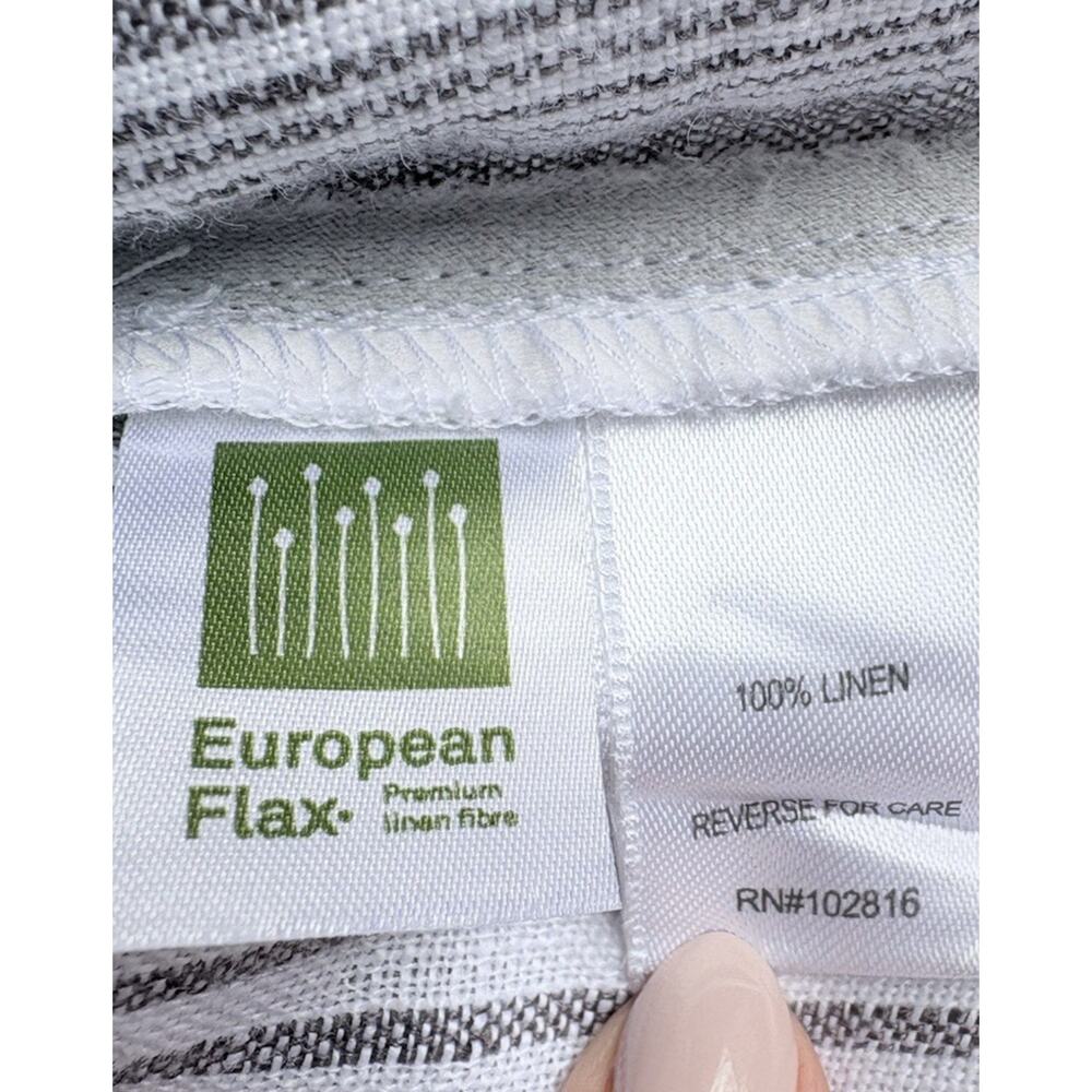 Garnet Hill Meraki Linen Shift Dress Gray White Stripe European Flax Coastal M - Picture 9 of 14